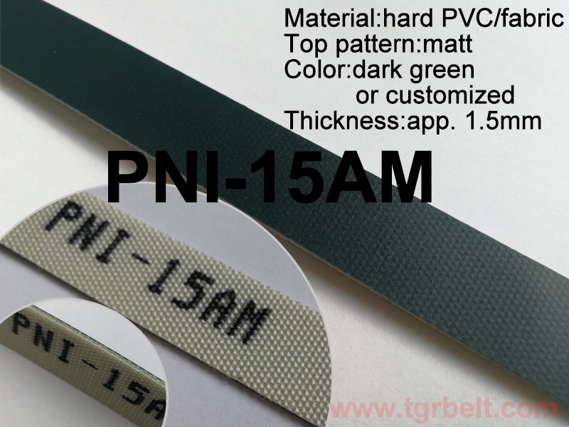 1.5mm matt hard PVC conveyor belt 